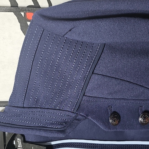 White House Black Market Navy Blue Button Military Cardigan‎ Jacket Size 10 - Picture 5 of 6